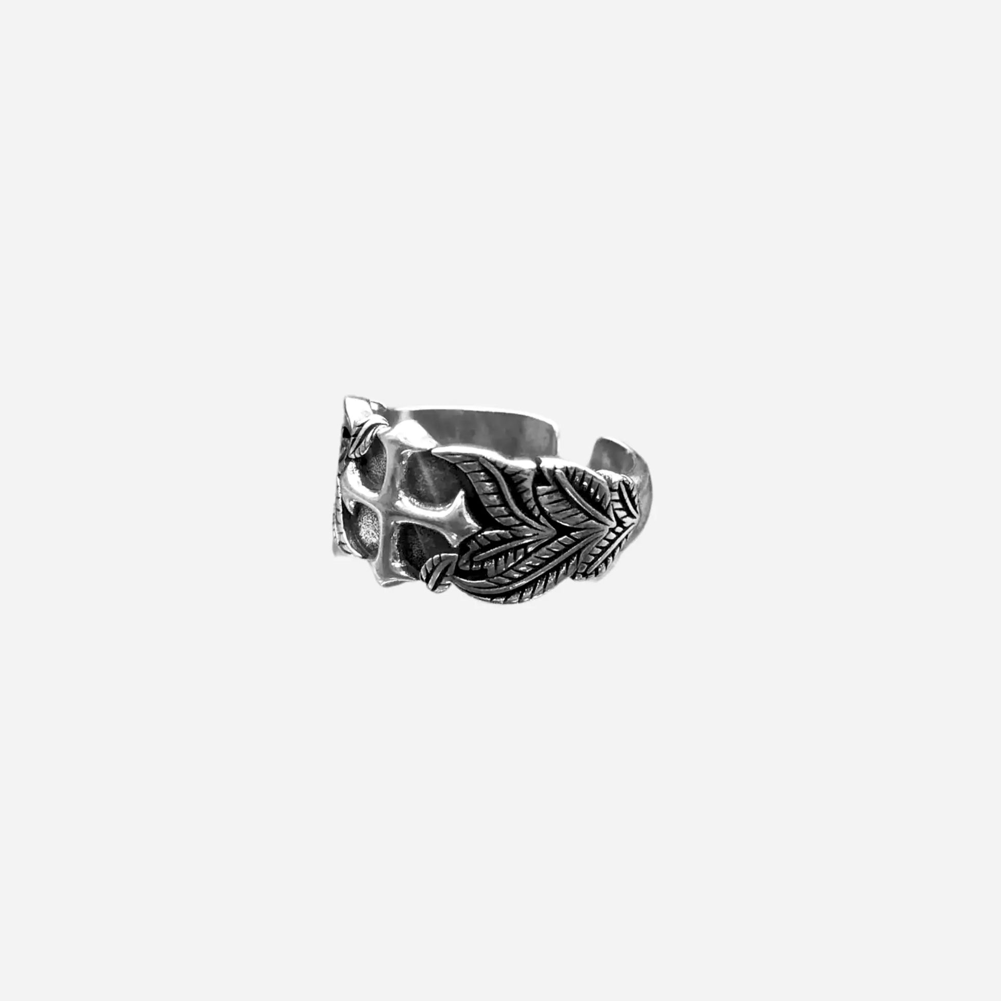 Punk French Gothic Cross Adjustable Ring Hominus Denim