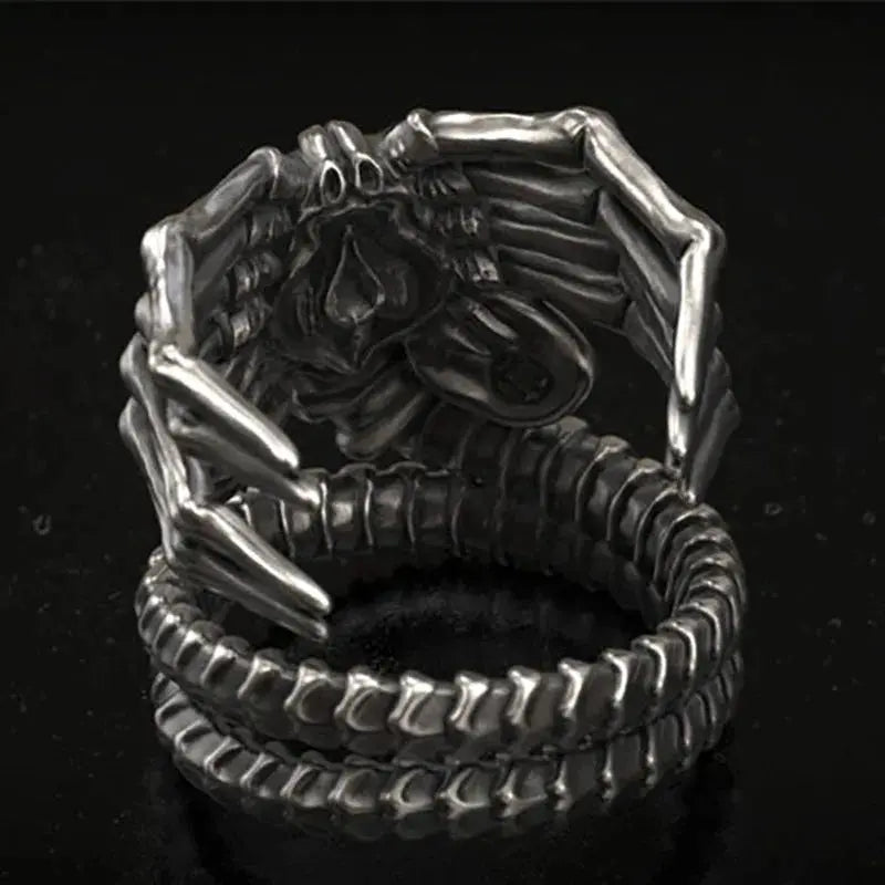 Punk Motorcycle Style Men's Bullying Skeleton Talon Ring Personality Exaggerated Pop Ring Hominus Denim