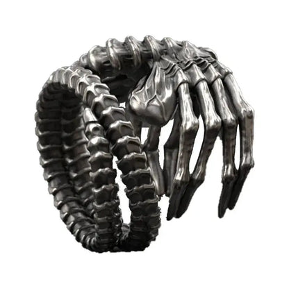 Punk Motorcycle Style Men's Bullying Skeleton Talon Ring Personality Exaggerated Pop Ring Hominus Denim