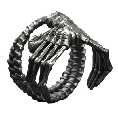 Punk Motorcycle Style Men's Bullying Skeleton Talon Ring Personality Exaggerated Pop Ring Hominus Denim