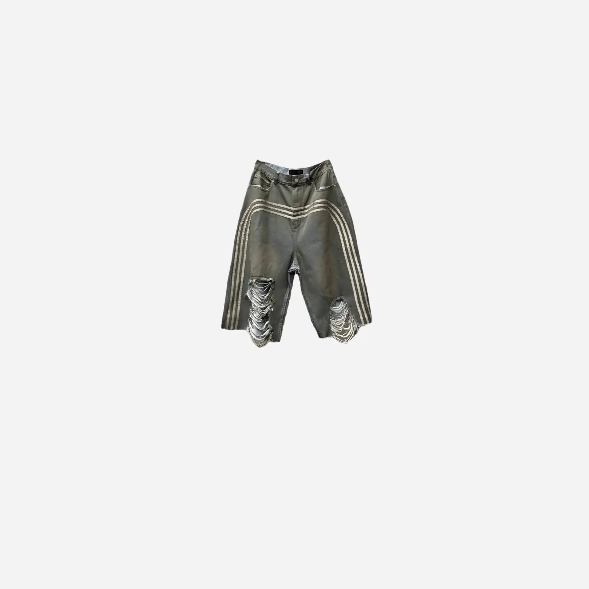 Retro Washed Distressed Denim Short Hominus Denim
