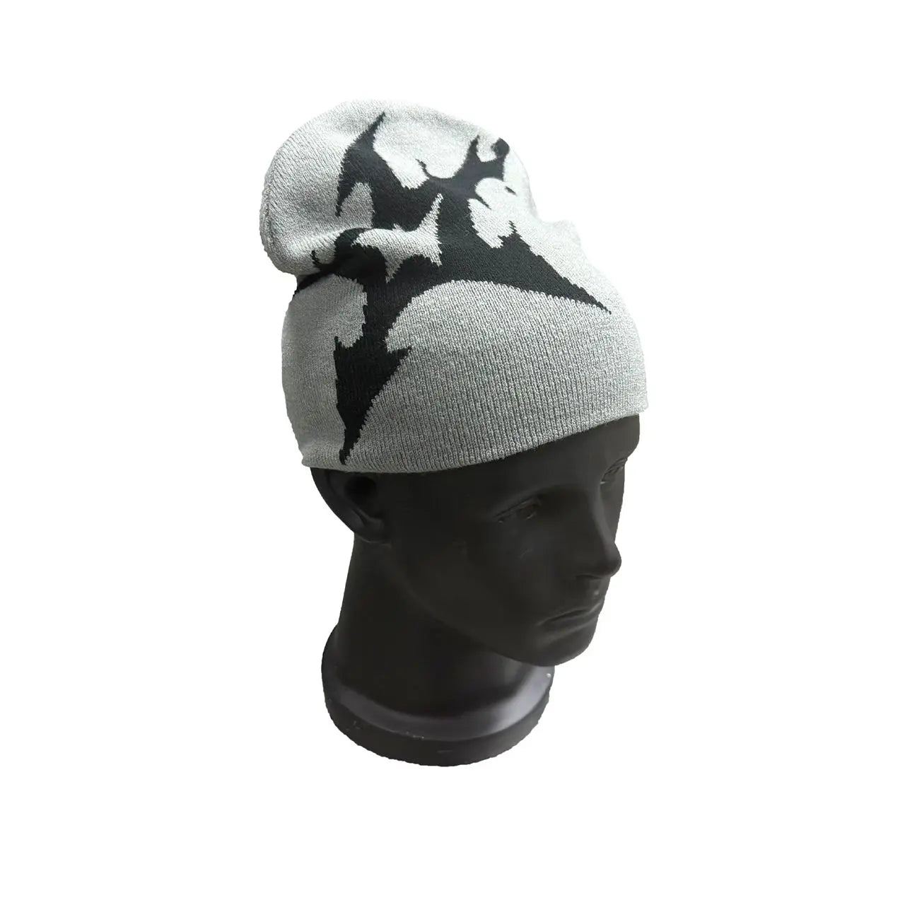 Retro Y2K Shuriken Design Beanie Hominus Denim