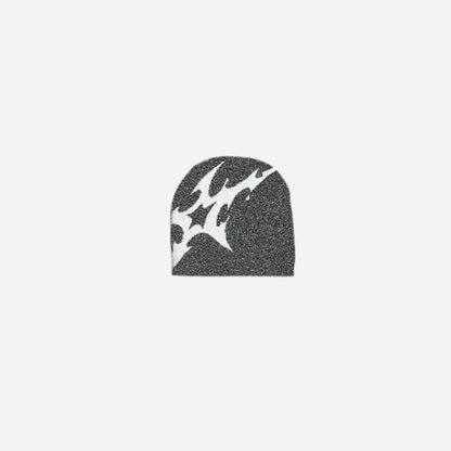 Retro Y2K Shuriken Design Beanie Hominus Denim