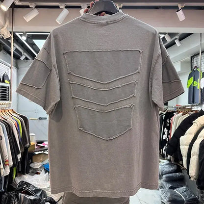 Retro monogrammed stitched T-shirt Hominus Denim