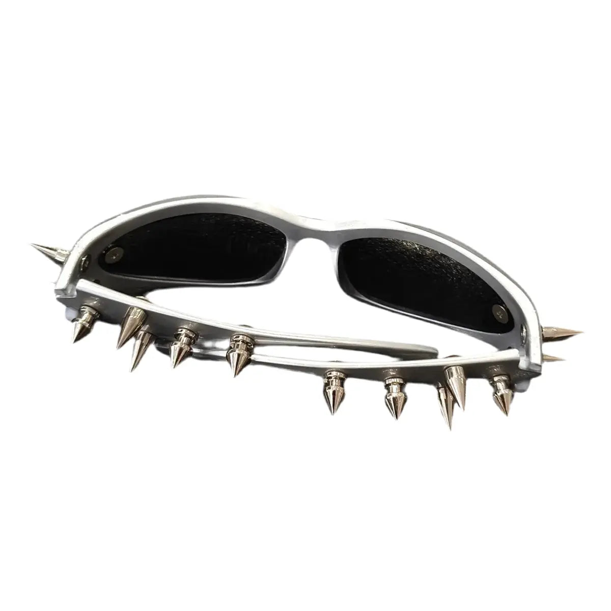 SSPV Cyberpunk Y2K Wrap-Around Fashion Glasses - Futuristic Rivet Decor, Anti-Glare Lens for Party & Club Hominus Denim