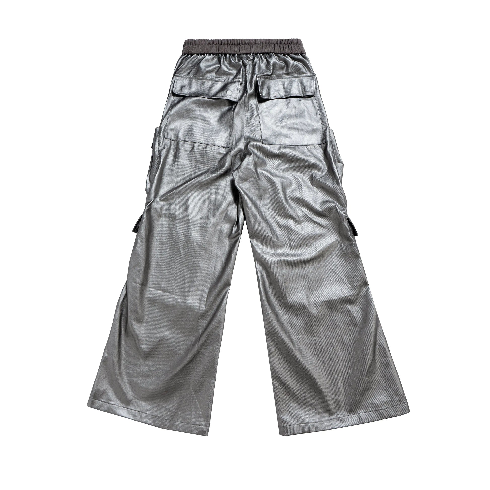 Silver Waxed Baggy Parachute Pant Hominus Denim