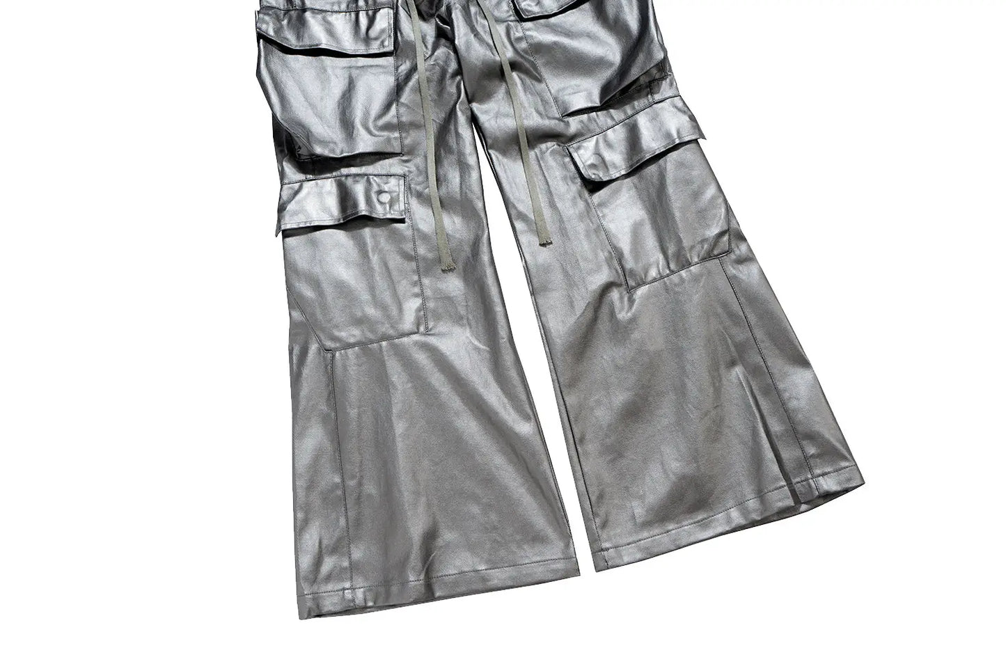 Silver Waxed Baggy Parachute Pant Hominus Denim