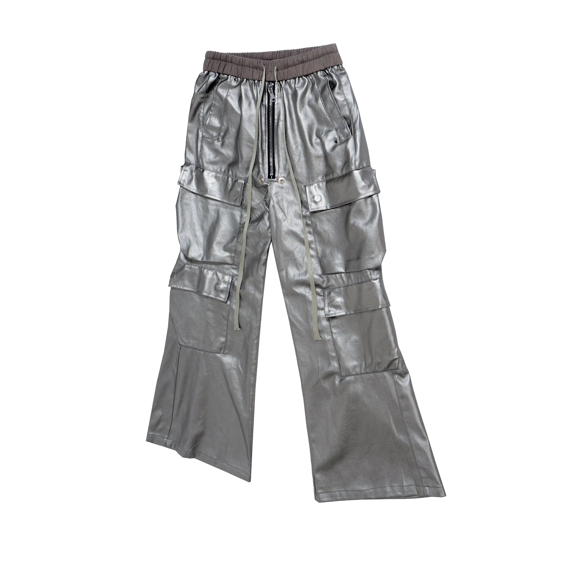 Silver Waxed Baggy Parachute Pant Hominus Denim