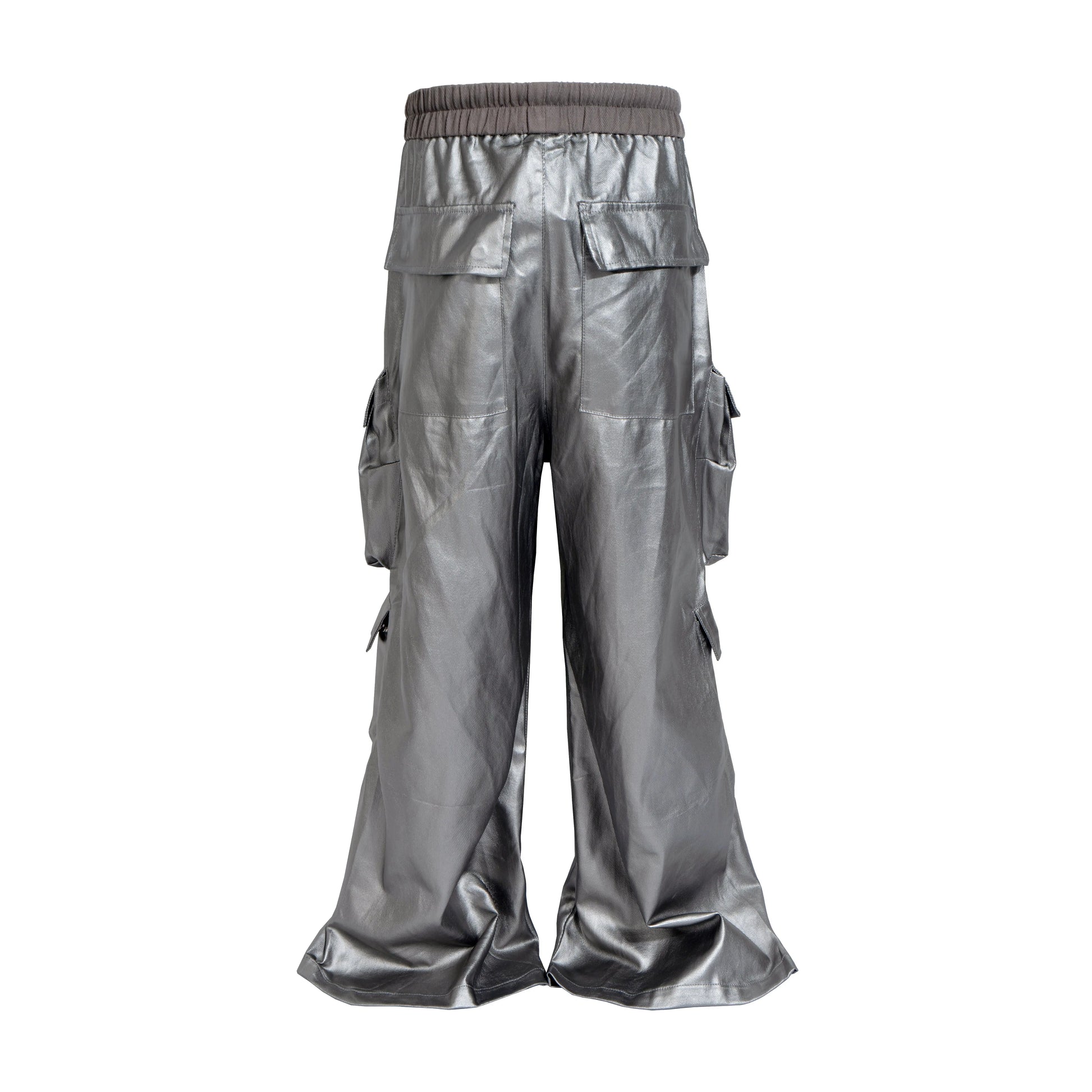 Silver Waxed Baggy Parachute Pant Hominus Denim