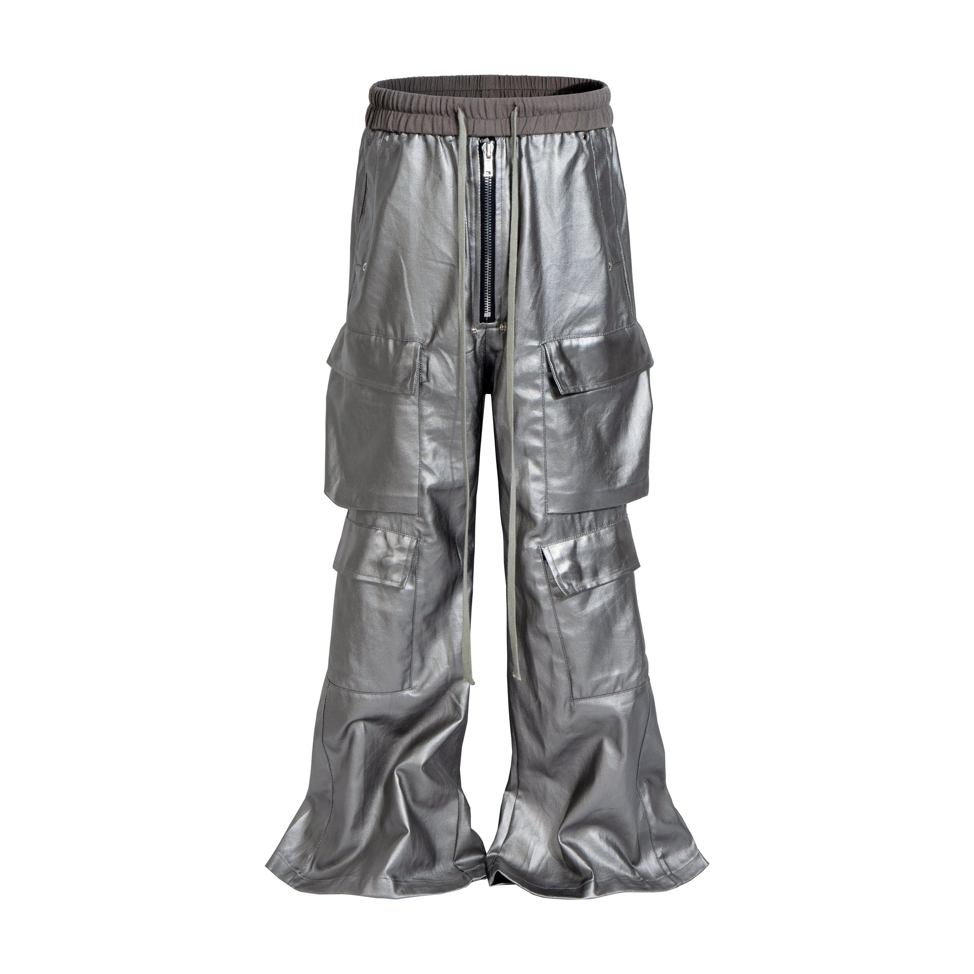 Silver Waxed Baggy Parachute Pant Hominus Denim