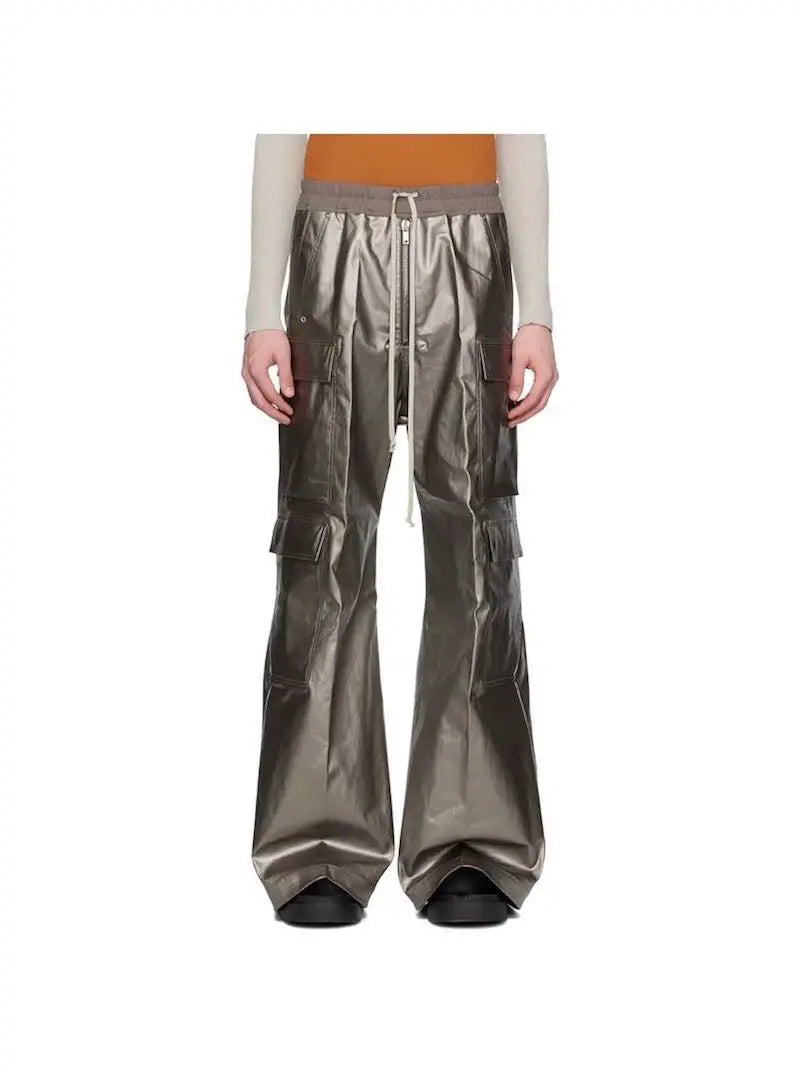 Silver Waxed Baggy Parachute Pant Hominus Denim