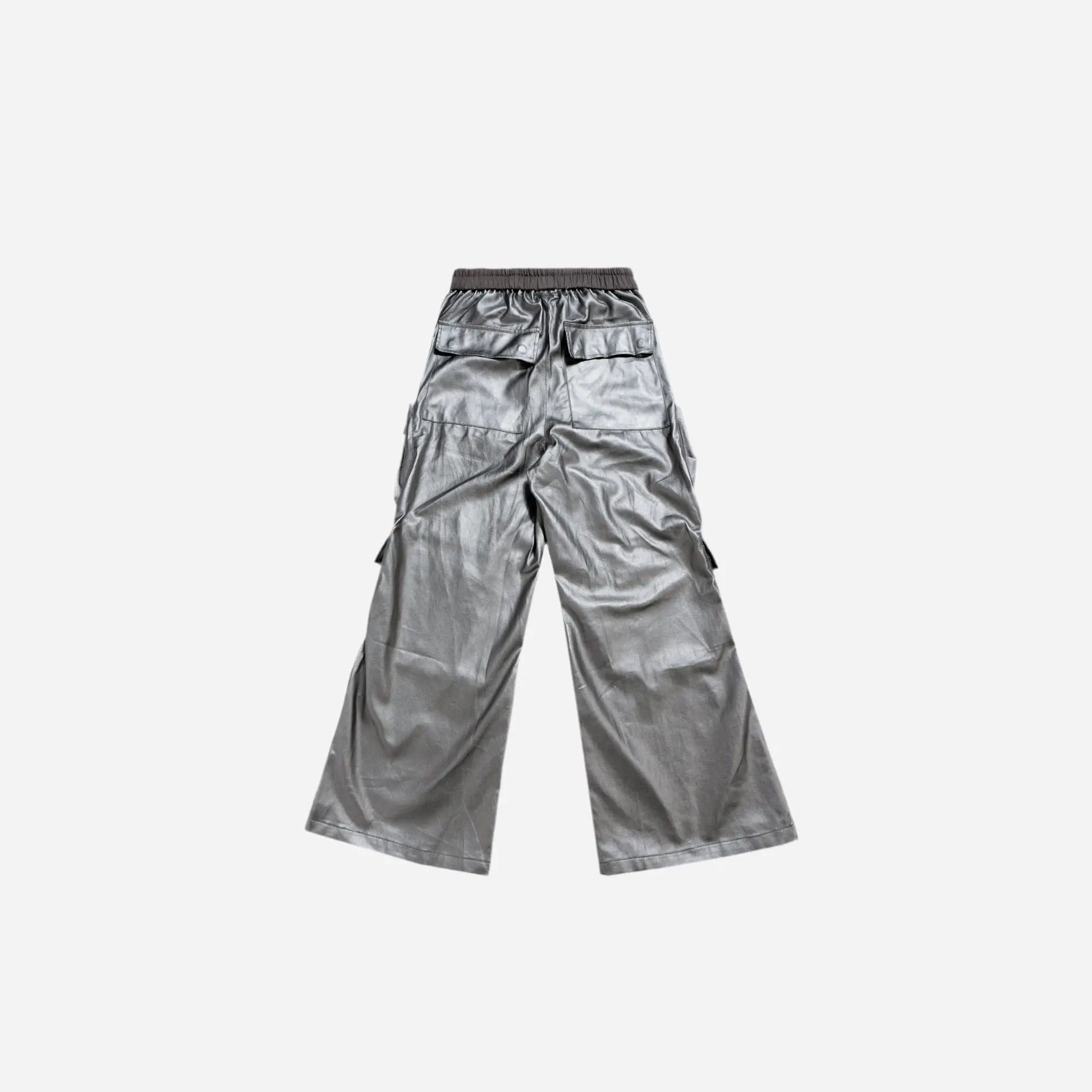 Silver Waxed Baggy Parachute Pant Hominus Denim
