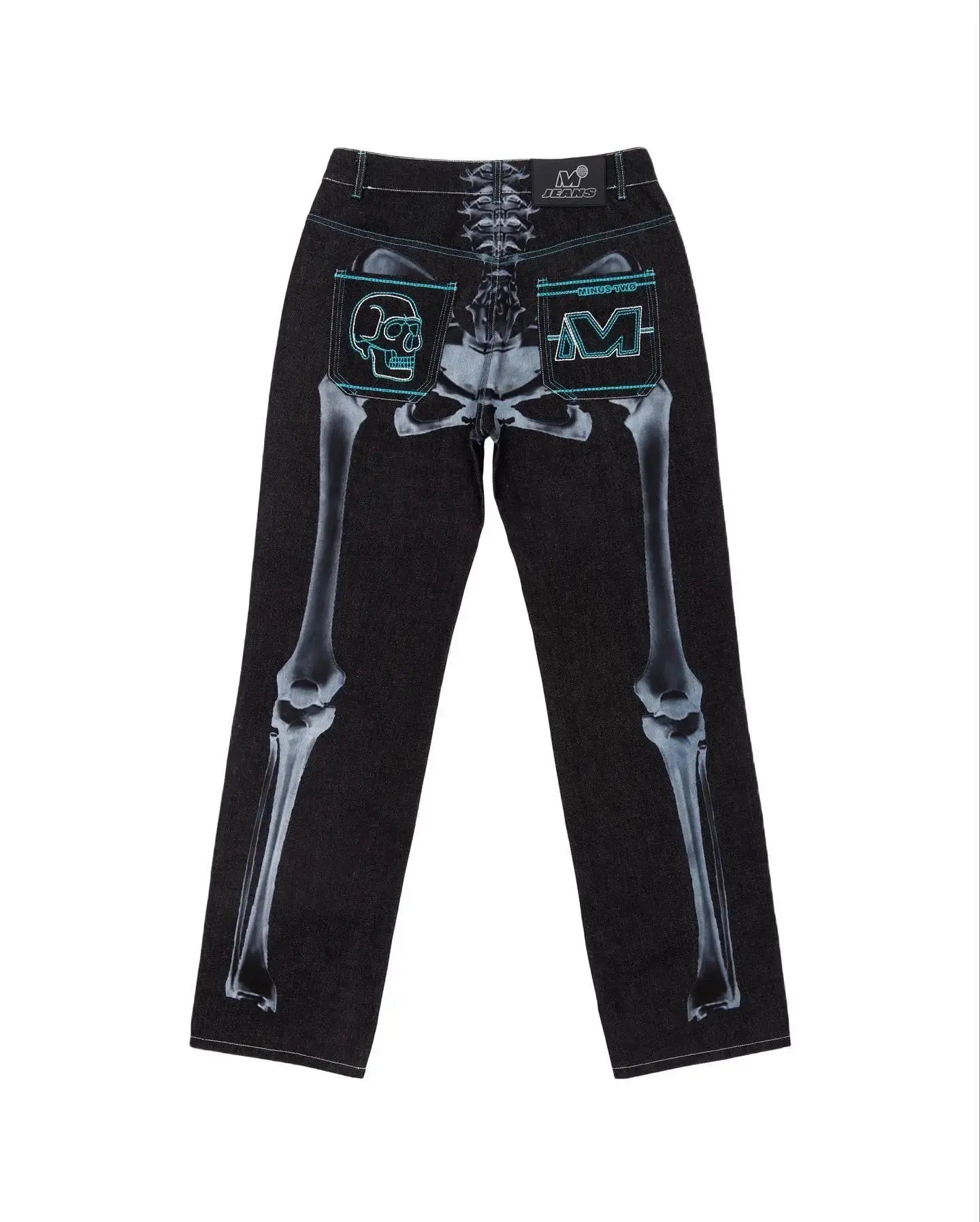 Skull Printed Y2K Jeans