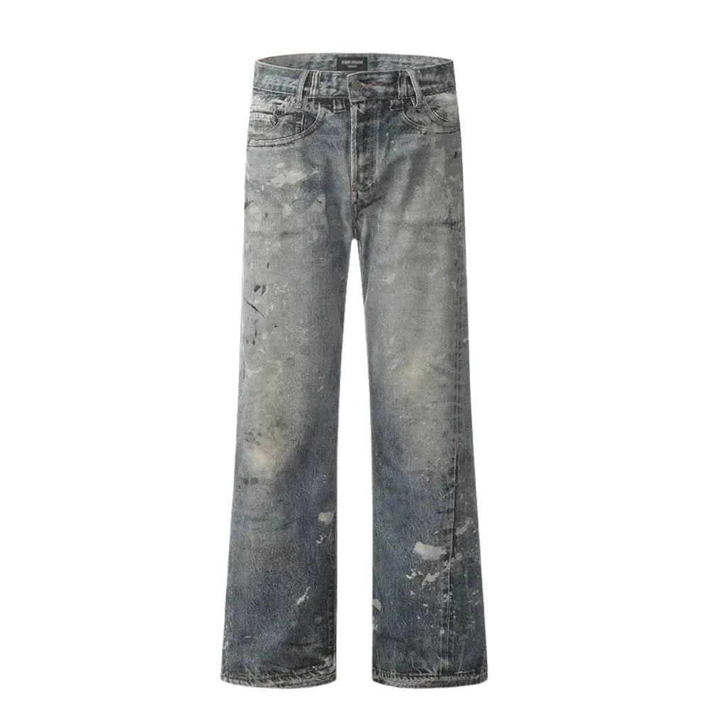 Splash Ink Spliced Washed Distressed Jean Hominus Denim