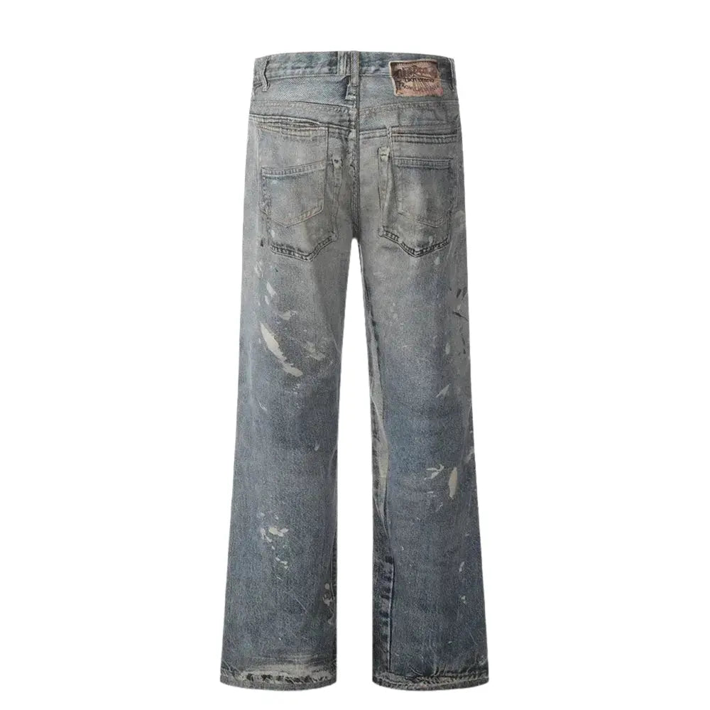 Splash Ink Spliced Washed Distressed Jean Hominus Denim