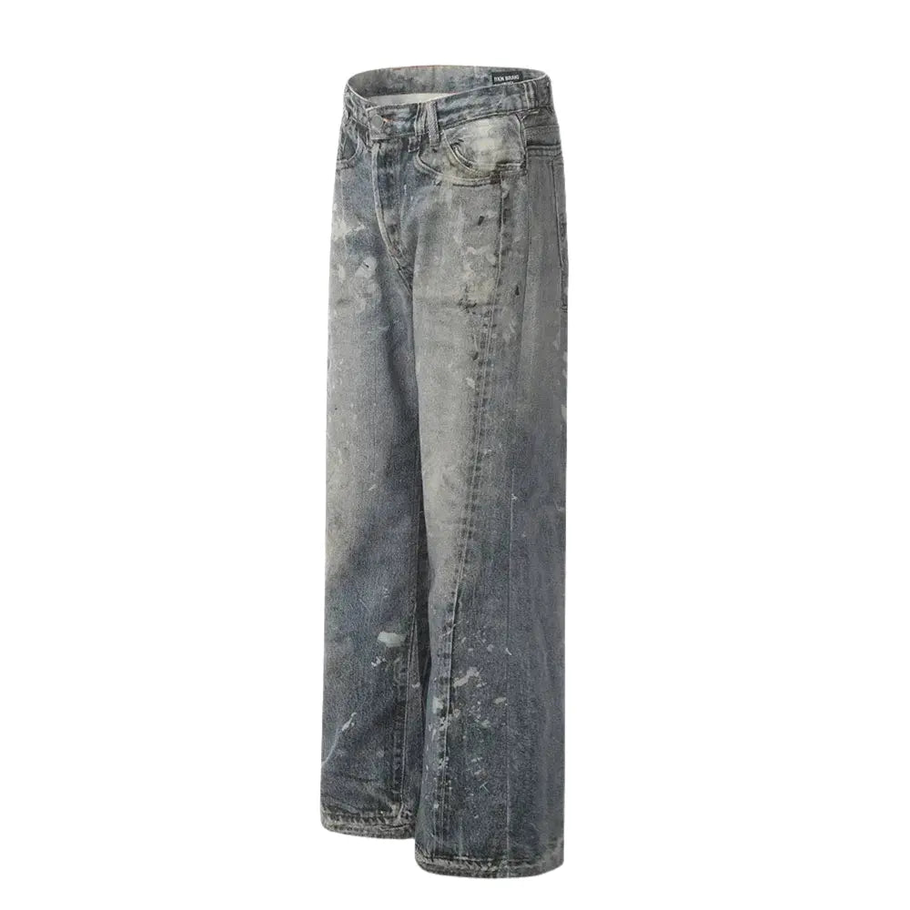 Splash Ink Spliced Washed Distressed Jean Hominus Denim