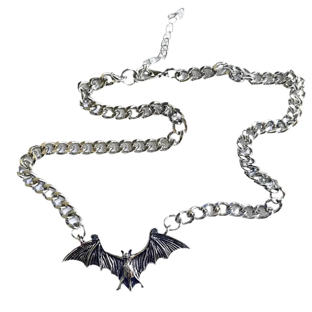 Stainless Gothic Bat Chain Necklace Hominus Denim