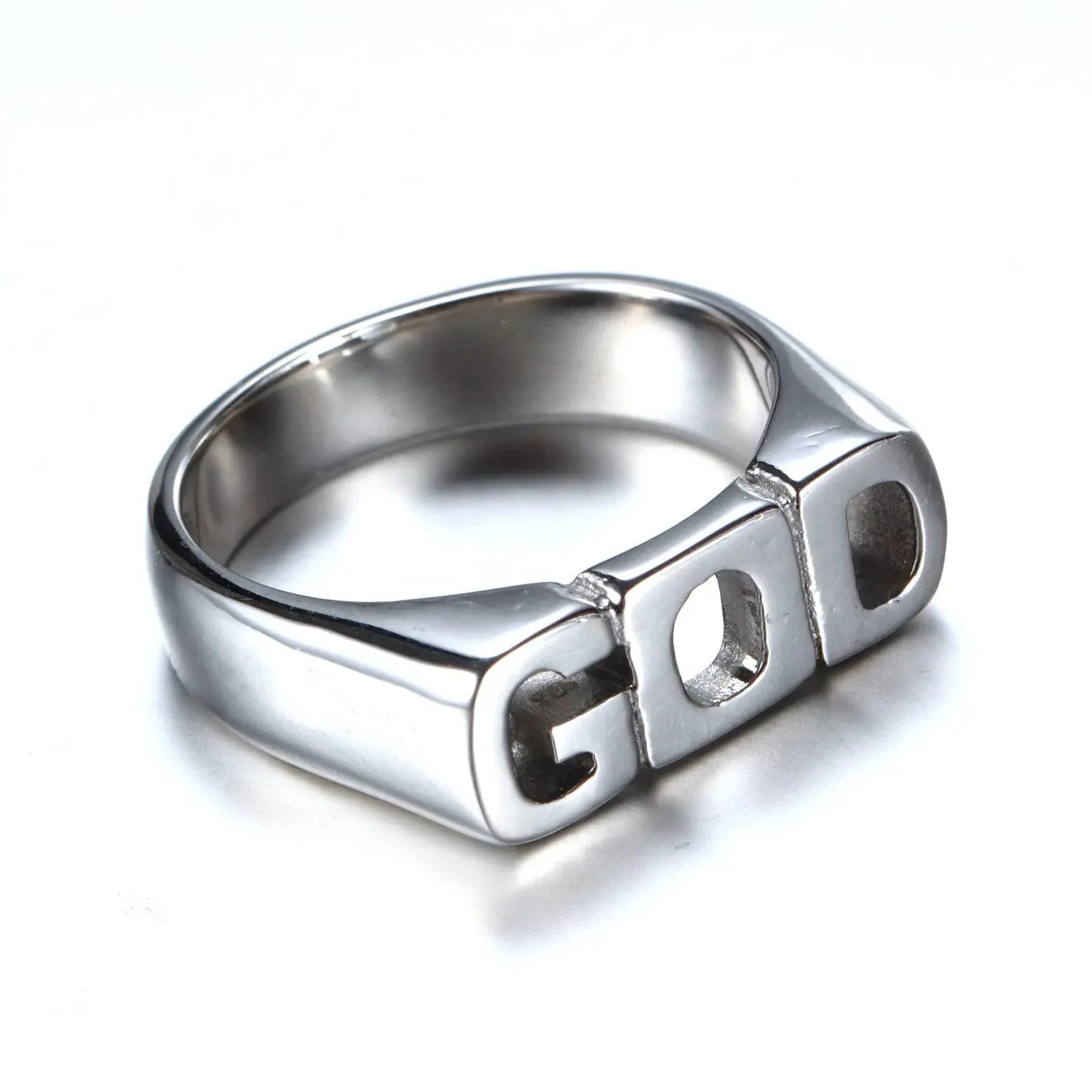 Stainless steel men ring gothic finger comfortable high quality drop shipping simple god letter jewelry Hominus Denim