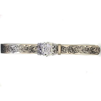 Stereo Flower Buckle Belt PU Wide Belt Trendy Enthusiasts Adjustable Waist Belt Hominus Denim