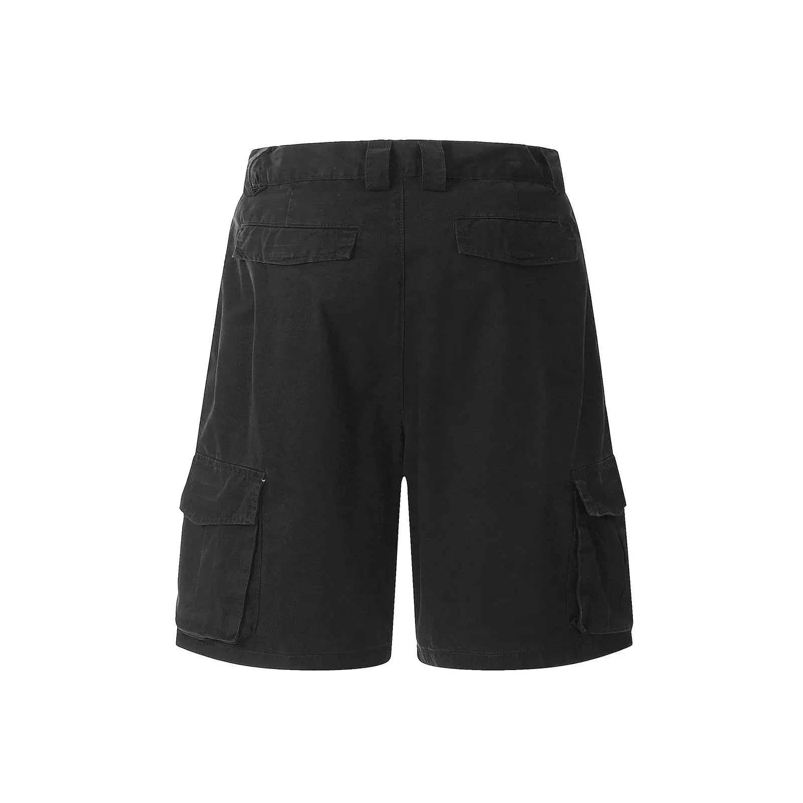 Streetwear Solid Color Multi-pockets Summer Cargo Shorts for Men Wide Leg Straight Baggy Knee Length Pants Oversized Hominus Denim