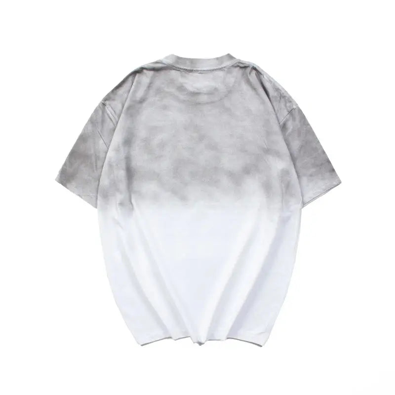 Summer New Holy Sword Print Dirty Dye Baggy Tshirts for Men and Women Streetwear Vintage Loose Casual Short Sleeved T-shirt Hominus Denim