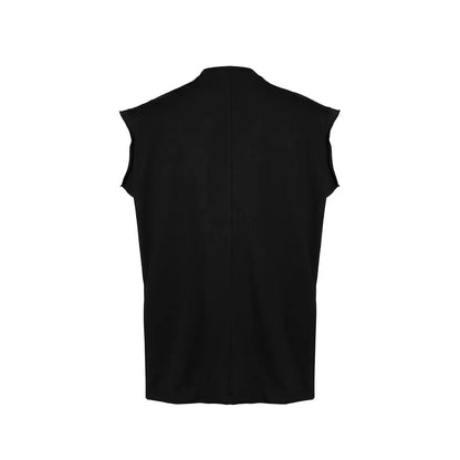 Summer Solid Color Sleeveless Tshirts for Men Crew Neck Pure Cotton Baggy Vest Streetwear Oversized Casual Top Tees Hominus Denim