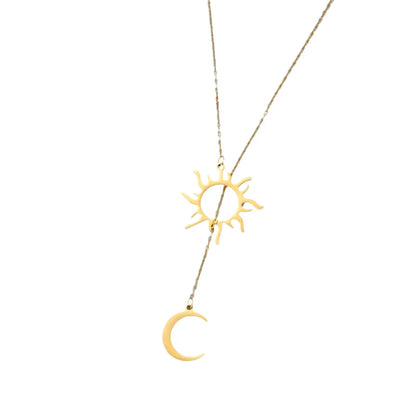 Sun Moon Pendant Necklace Stainless Steel Hominus Denim