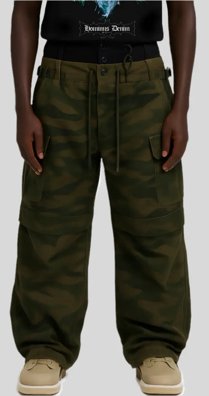 Triple Waistband Camouflage Cargo Baggy Pant Hominus Denim