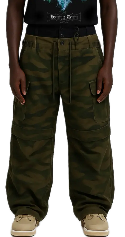 Triple Waistband Camouflage Cargo Baggy Pant Hominus Denim
