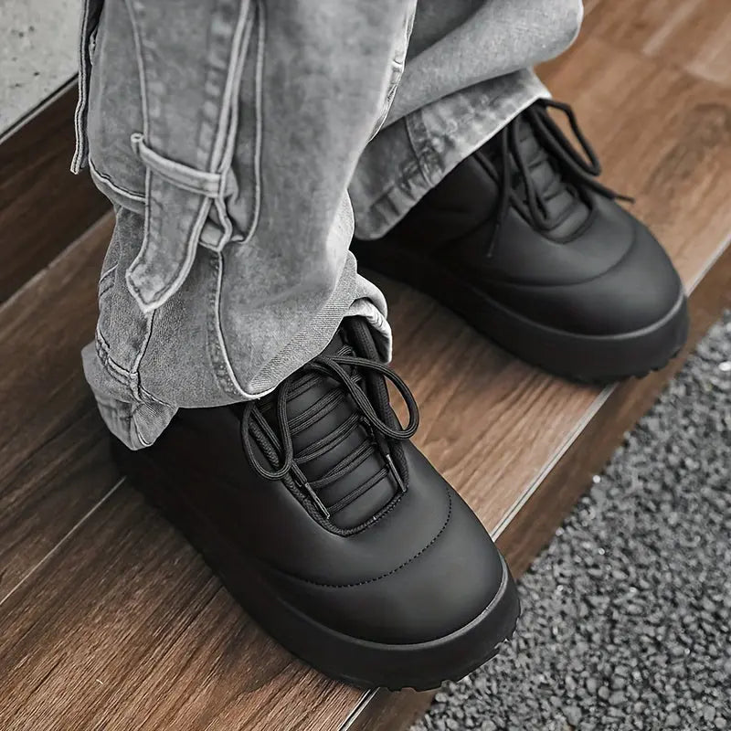 [Trusted] 2024 Trendy Men's Platform Sneakers - Casual Low-Top, Lace-Up Shoes with Durable Rubber Sole for All Seasons Hominus Denim