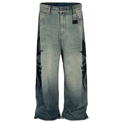 Vintage Baggy Jeans Men's Streetwear Harajuku Hip Hop Jeans Retro Blue Loose Straight Denim Pants Hominus Denim