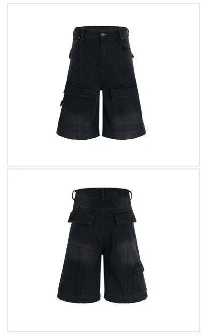 Vintage Blue Baggy Jeans Multi Pocket Loose Wide Leg Denim Pants Men Streetwear Harajuku Hip Hop Jeans Hominus Denim
