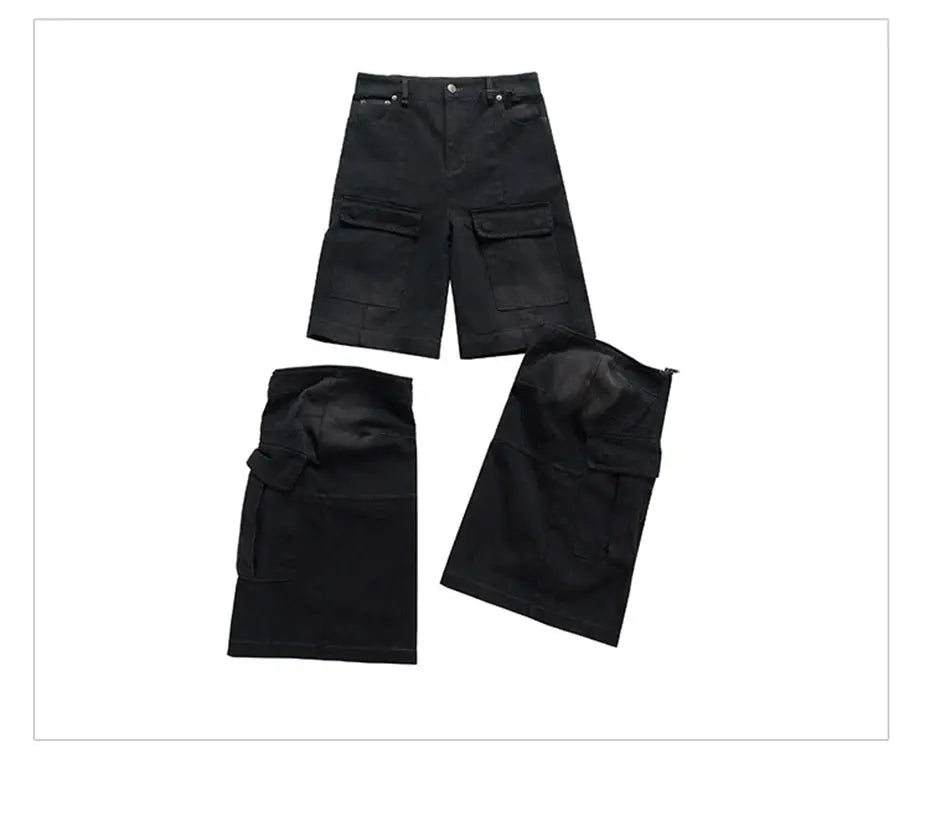 Vintage Blue Baggy Jeans Multi Pocket Loose Wide Leg Denim Pants Men Streetwear Harajuku Hip Hop Jeans Hominus Denim