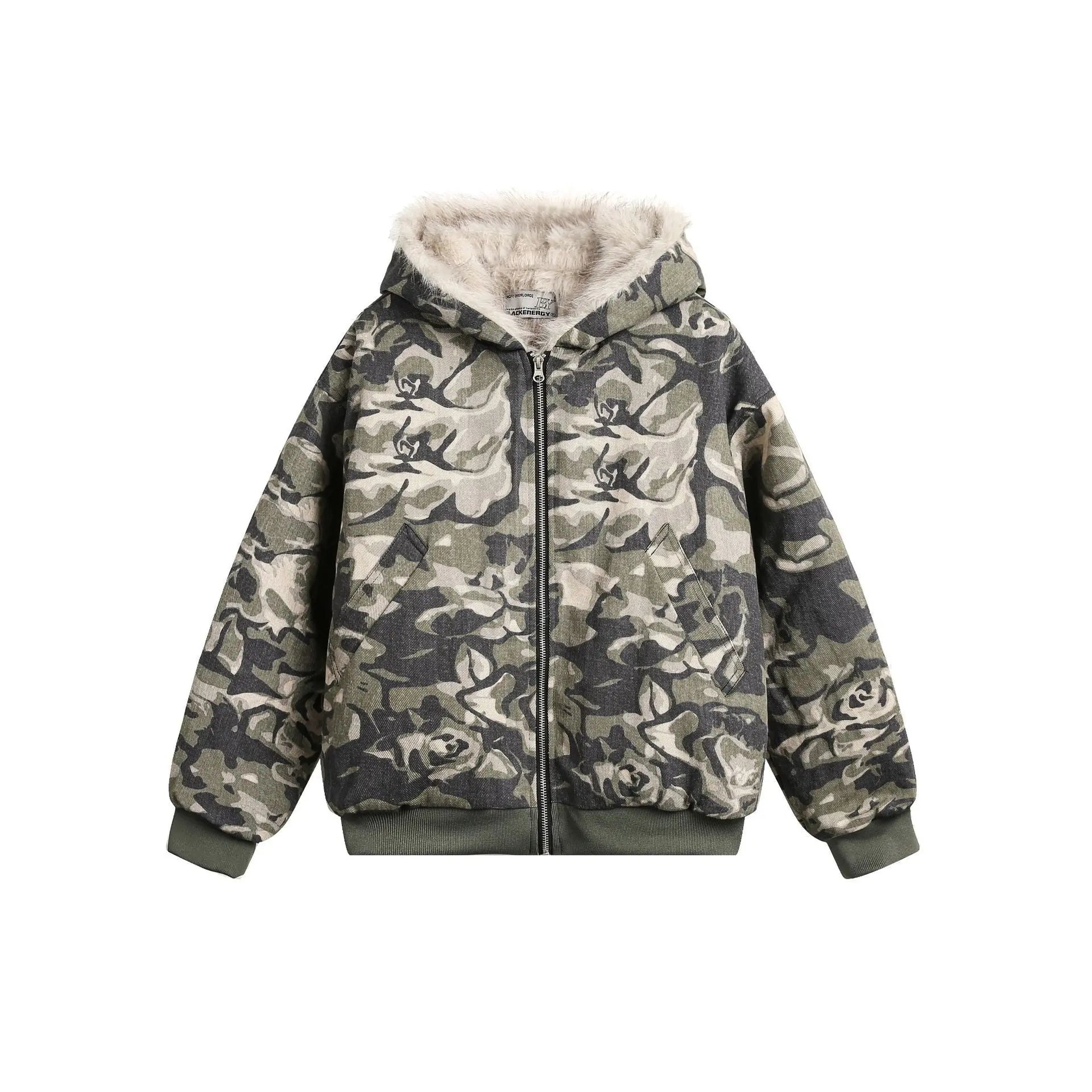 Vintage Camouflage Inside Fur Hooded Jacket Hominus Denim