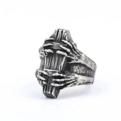 Vintage Coffin Ghost Claw Ring