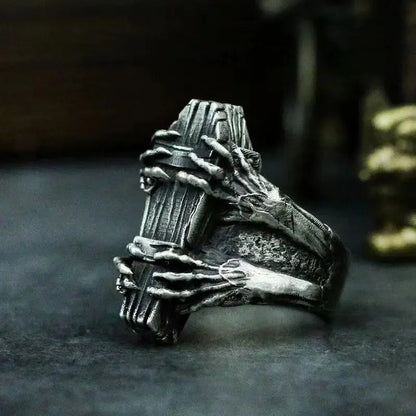 Vintage Coffin Ghost Claw Ring