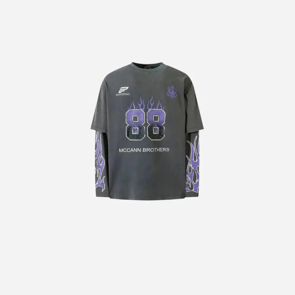 Vintage Flame Printed Long Sleeve Tee Hominus Denim