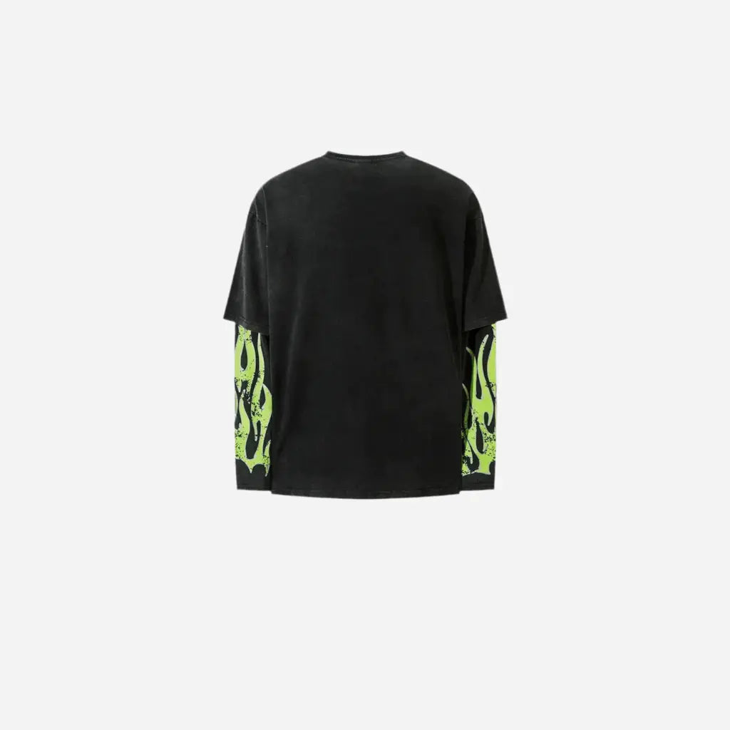 Vintage Flame Printed Long Sleeve Tee Hominus Denim