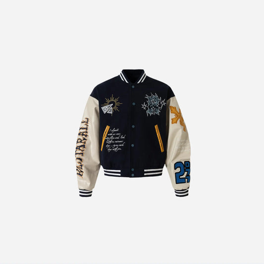 Vintage Grunge Patchwork Varsity Jacket Hominus Denim