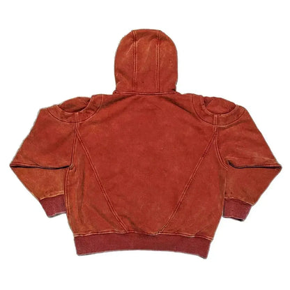 Vintage Heavyweight Wash Hoodies  Deconstructed Silhouette Damaged Distressed Sweatshirt Coat Autumn and Winter Hominus Denim