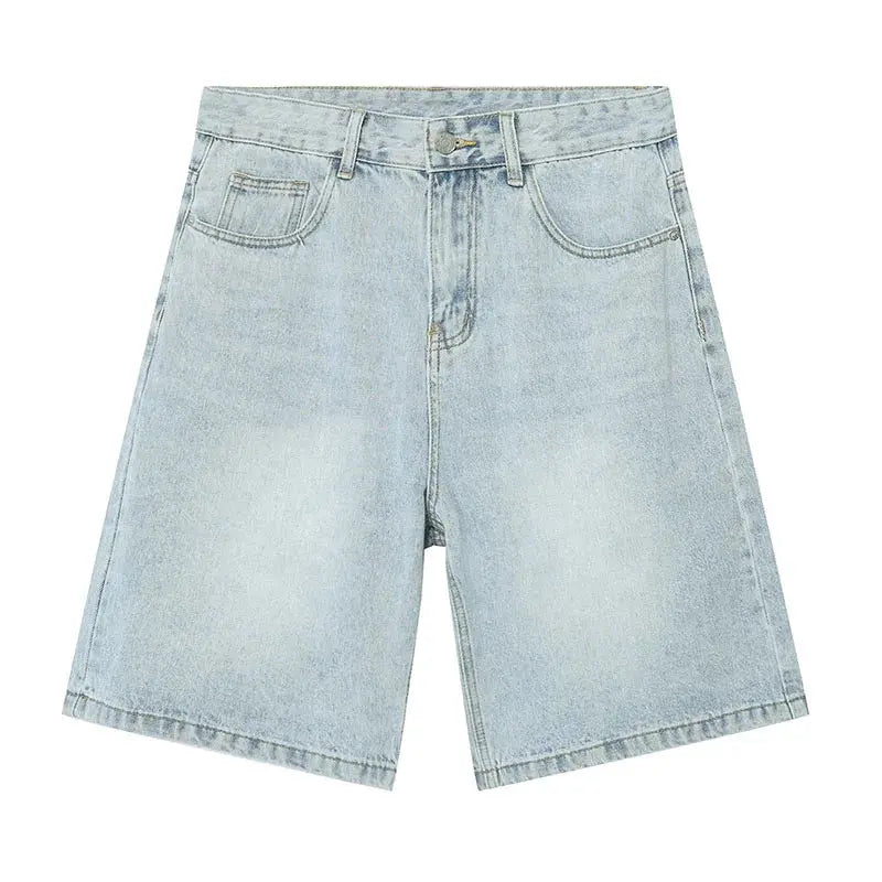 Vintage Hip Hop Cargo Casual Denim Shorts Summer Baggy Streetwear Jeans Shorts For Male Blue Hominus Denim