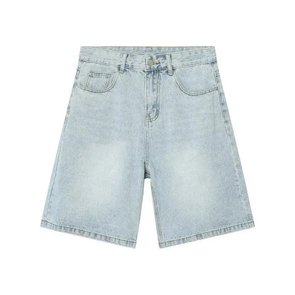 Vintage Hip Hop Cargo Casual Denim Shorts Summer Baggy Streetwear Jeans Shorts For Male Blue Hominus Denim