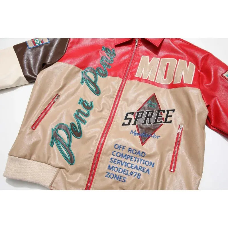 Vintage Leather Patchwork Jacket