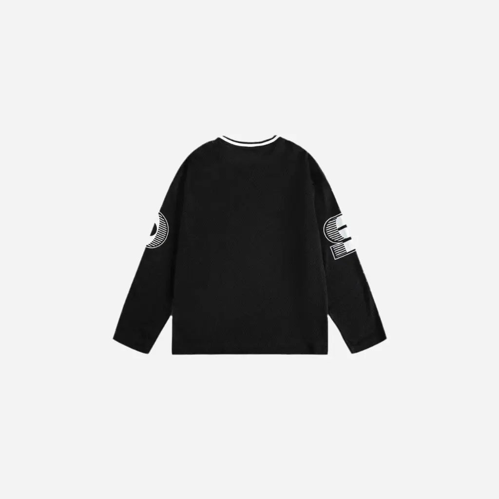 Vintage Oversized Long Sleeves V Neck Jersey Tee Hominus Denim