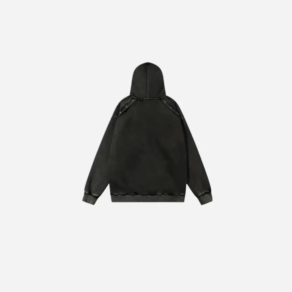 Vintage Oversized Washed Y2K Printed Hoodie Hominus Denim