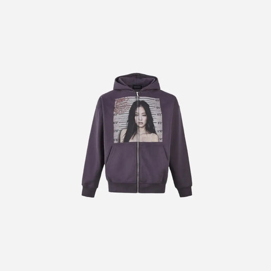 Vintage Portrait Printed Hoodie Hominus Denim