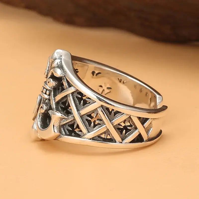 Vintage Punk European Style French Patterned Ring Fashionable Men's Business OL Style Classic Luxury Quality Jewelry Gift Hominus Denim