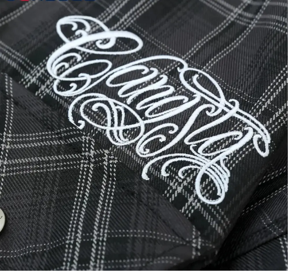 Vintage Short Sleeve Letter Embroidered Shirt Hominus Denim