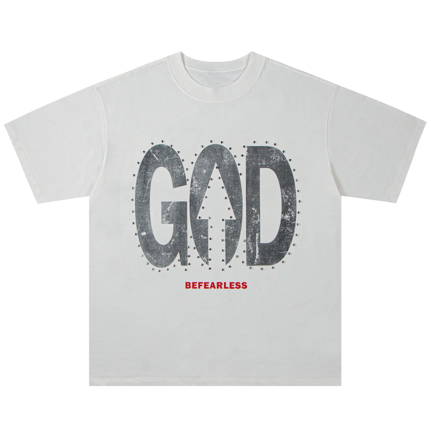 Vintage Washed God Letter Printed Tee Hominus Denim