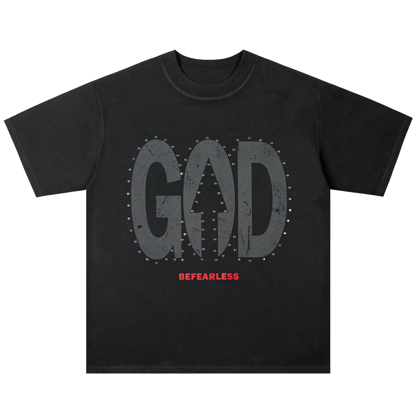 Vintage Washed God Letter Printed Tee Hominus Denim